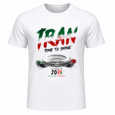 تیشرت آستین کوتاه یقه گرد مردانه مدل A10 طرح جام جهانی 2026 ایران