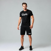 ست تیشرت آستین کوتاه و شلوارک راحتی مردانه مدل A26 طرح GYM