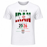 تیشرت آستین کوتاه یقه گرد مردانه مدل A05 طرح جام جهانی 2026 ایران