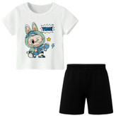 ست تیشرت آستین کوتاه و شلوارک راحتی دخترانه مدل A271 طرح LABUBU