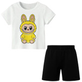 ست تیشرت آستین کوتاه و شلوارک راحتی دخترانه مدل A131 LABUBU