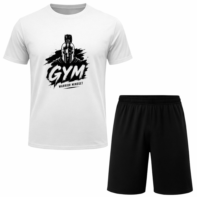 ست تی‌شرت آستین کوتاه و شلوارک راحتی مردانه مدل GYM A170